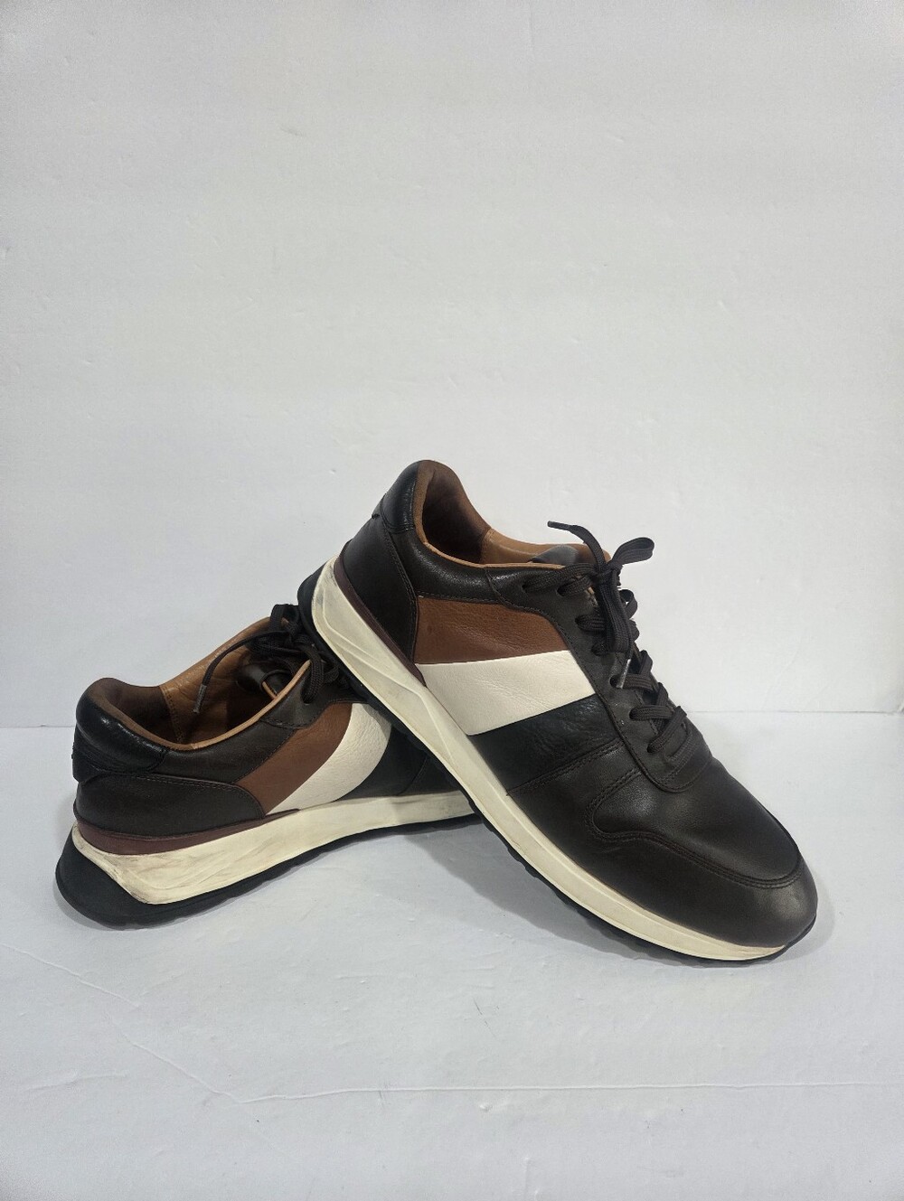 Allen Edmonds Men's Casual Leather Sneakers - Brown & White Sz.11.5